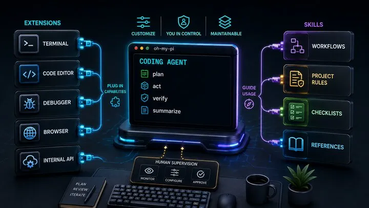 oh-my-pi : adaptez votre agent avec skills et extensions